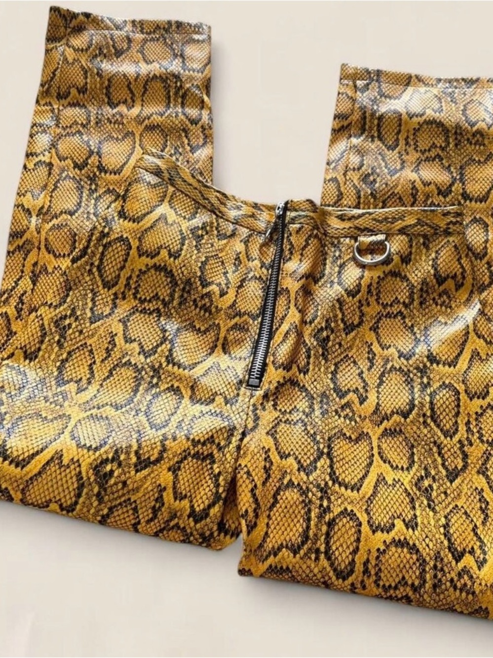 Ragged Priest Snake Print Faux Leather Pants | small Y2K - Picture 3 of 4